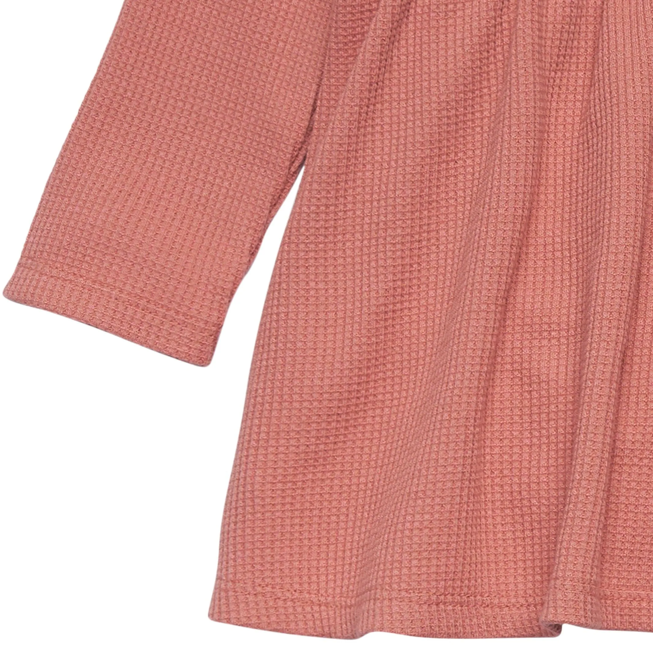 2-Piece Baby Girls Dark Pink Waffle Dress Set