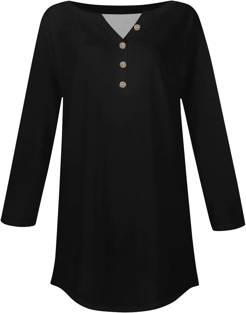 3/4 Length Sleeve Womens Tops 2025 Casual Henley Neck Petite Shirts Three Quarter Sleeve Tshirts