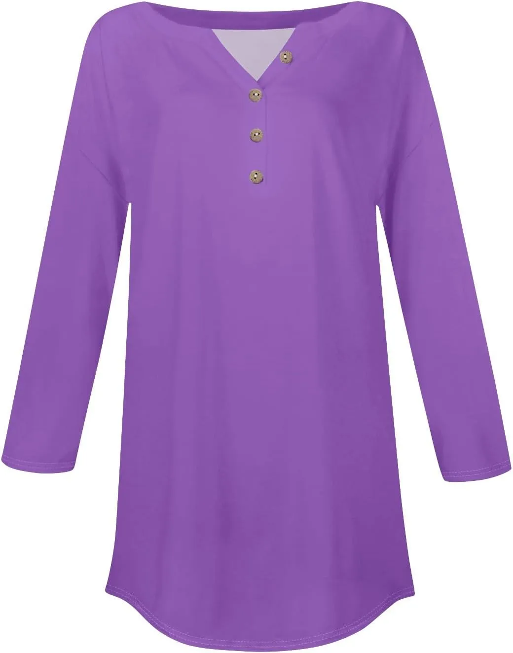 3/4 Length Sleeve Womens Tops 2025 Casual Henley Neck Petite Shirts Three Quarter Sleeve Tshirts