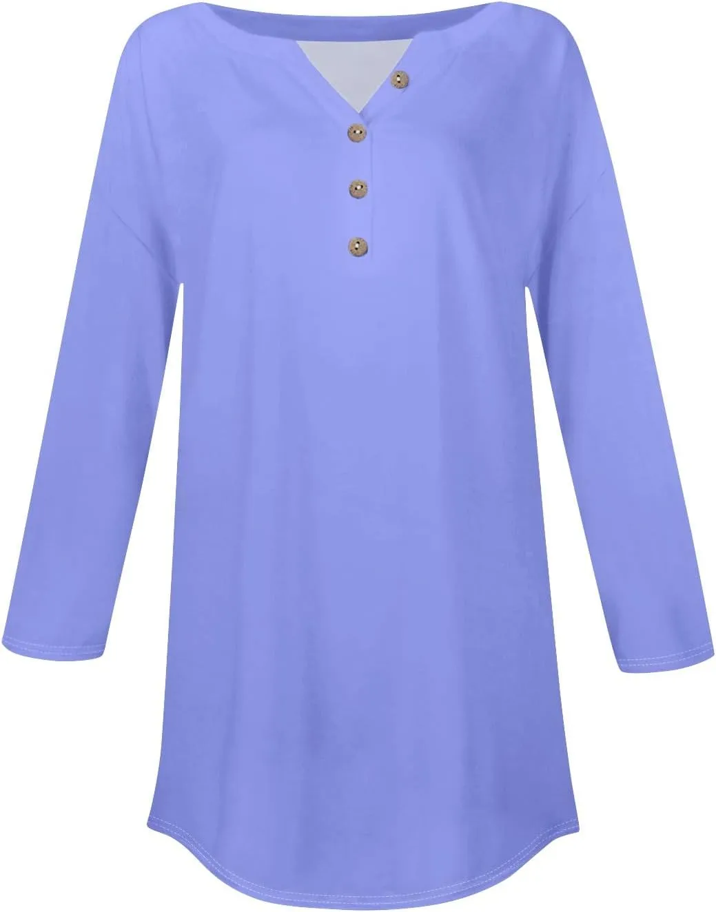 3/4 Length Sleeve Womens Tops 2025 Casual Henley Neck Petite Shirts Three Quarter Sleeve Tshirts