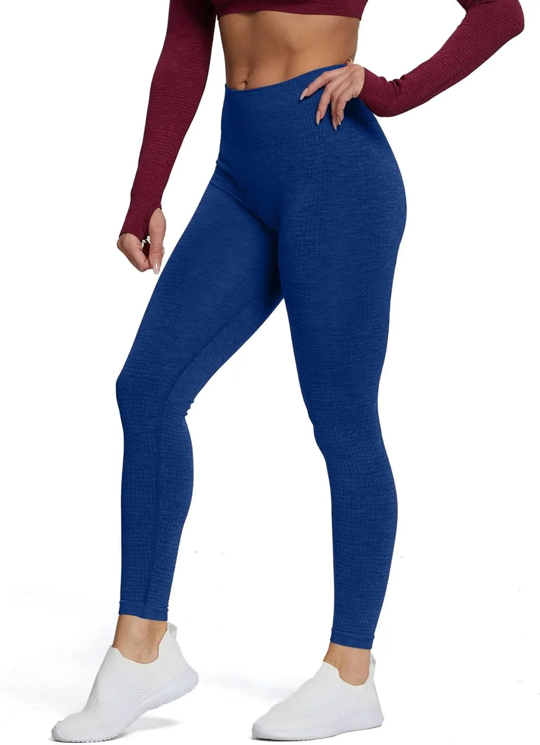 Aoxjox Women's High Waist Workout Gym Vital Seamless Leggings Yoga Pants