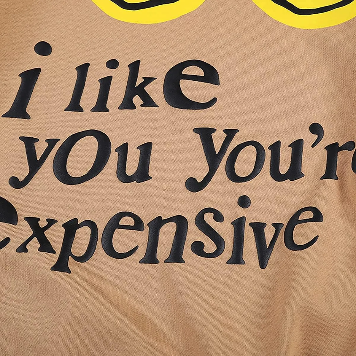 Arnodefrance Men i like you you're expensive Sweatshirt Oversized Hip Hop Letter Printing Crew Neck Sweatshirts Pullover