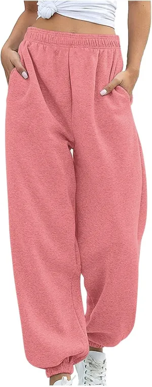 Baggy Sweatpants for Women 2024 Plus Size Workout Athletic Joggers Trousers High Waisted Casual Loose Sweat Pants