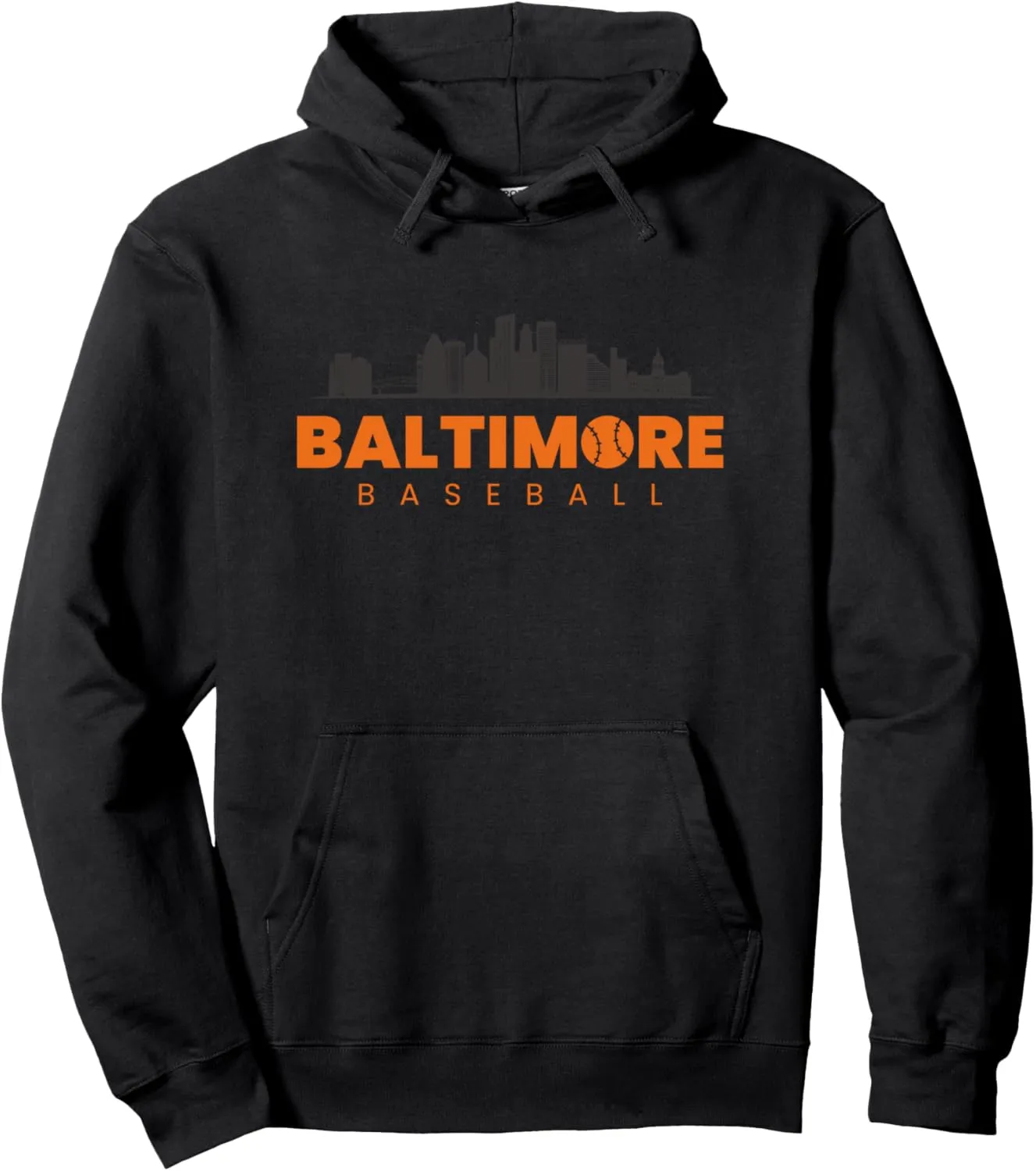 Baltimore Baseball Minimalist City Skyline Baseball Lover Pullover Hoodie