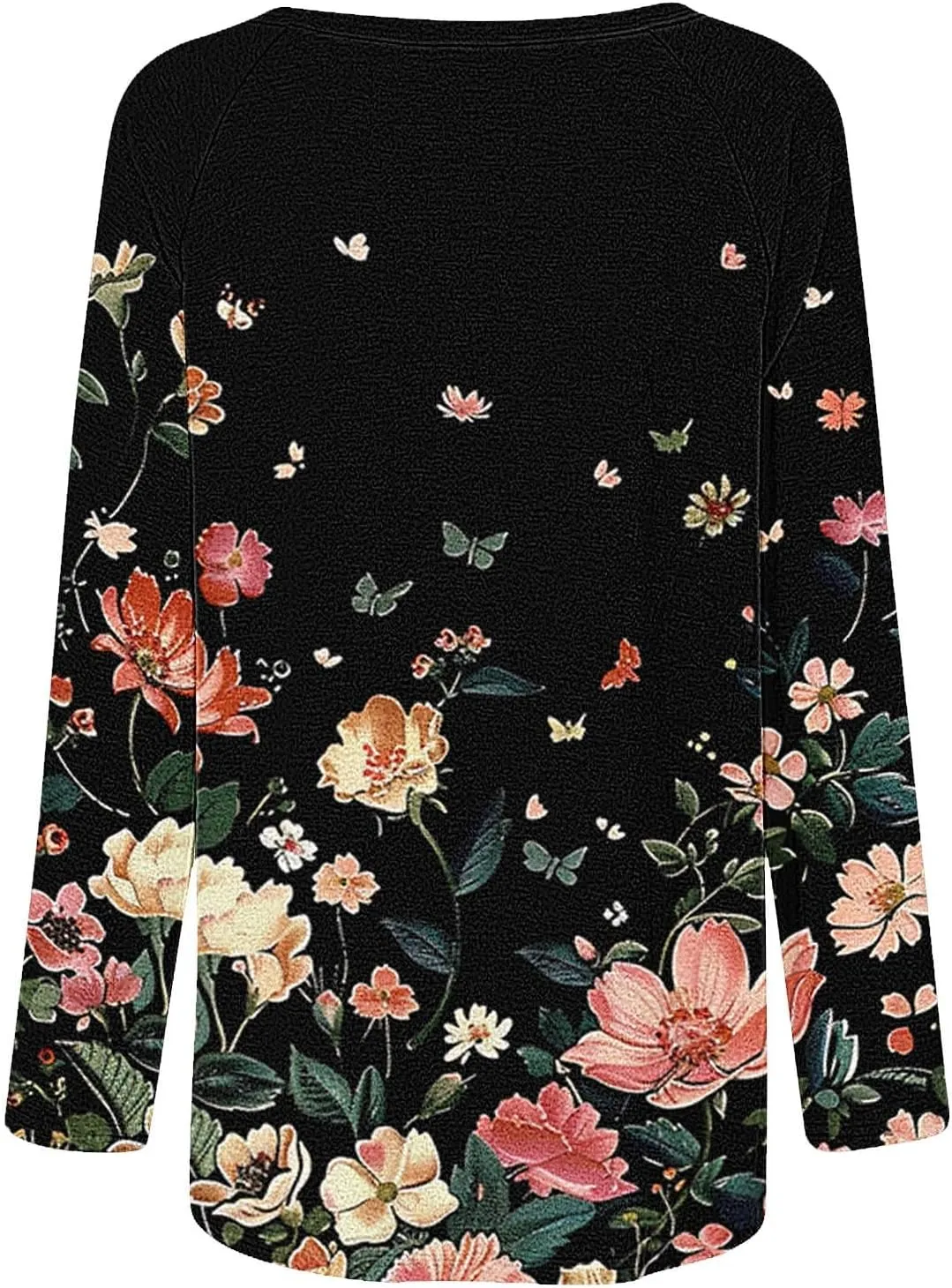 Blouses for Women Dressy 2025 Tunic Tops Long Sleeve Floral T-Shirts Boho Tees Loose Pullover Causal Trendy Outfits