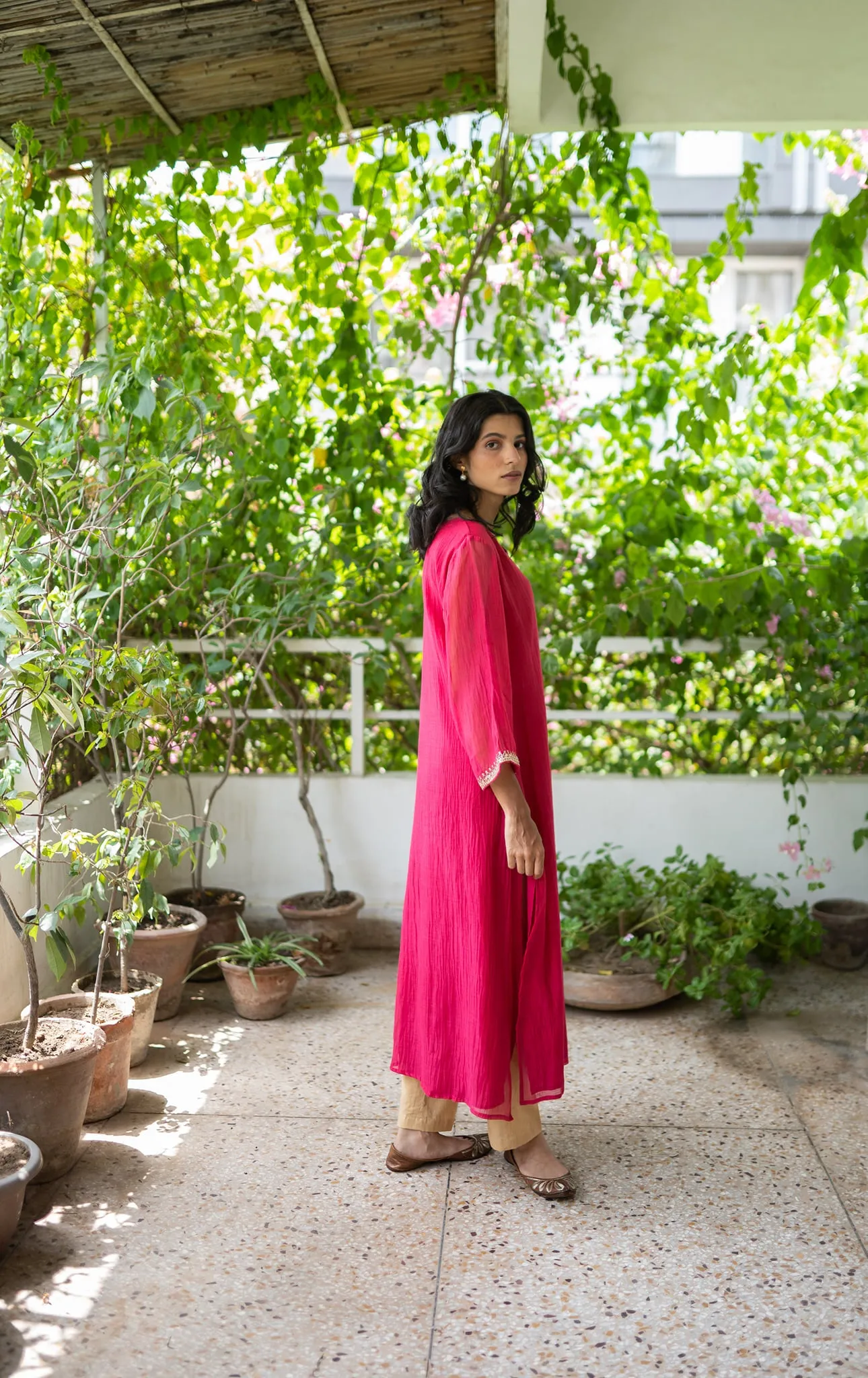 COMFORT FIT KURTA SET HANDWOVEN CHANDERI