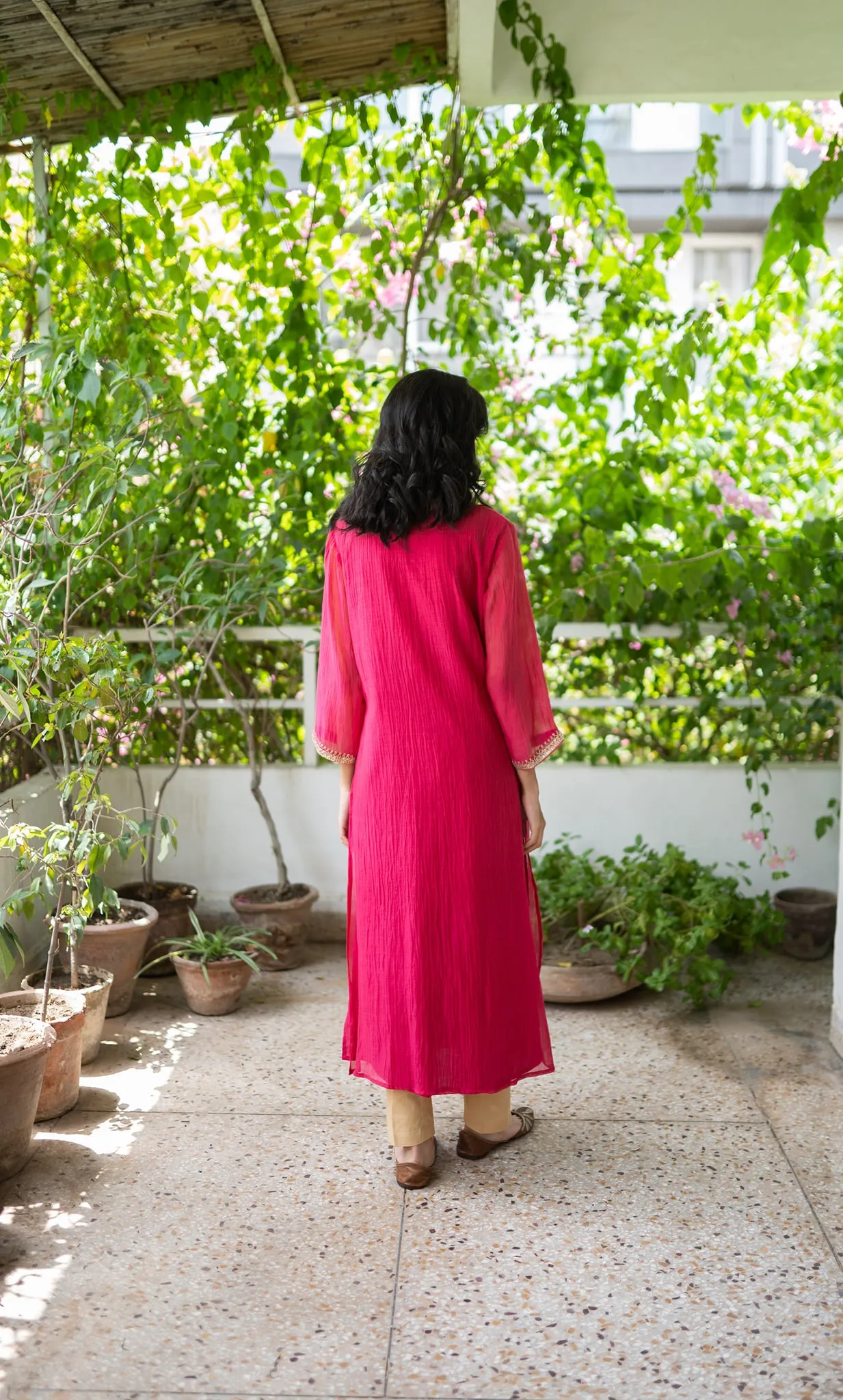 COMFORT FIT KURTA SET HANDWOVEN CHANDERI