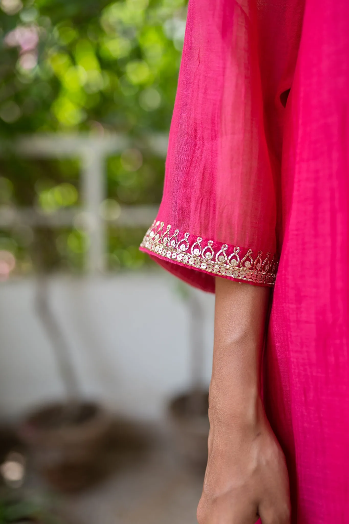 COMFORT FIT KURTA SET HANDWOVEN CHANDERI