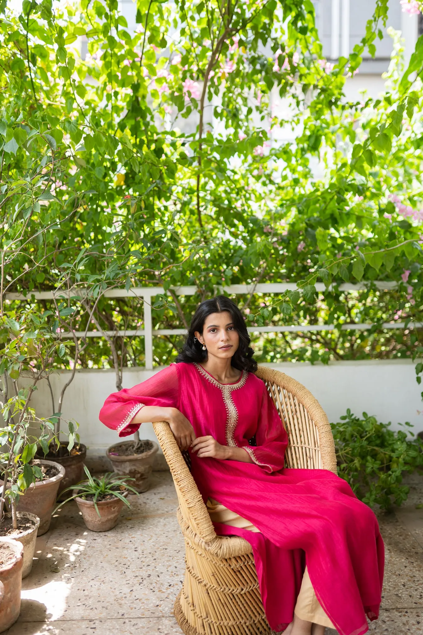 COMFORT FIT KURTA SET HANDWOVEN CHANDERI