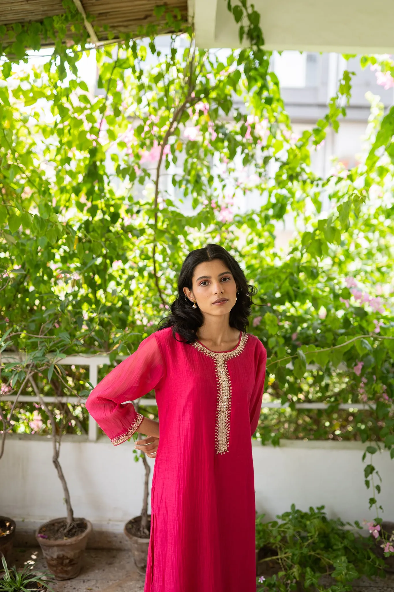 COMFORT FIT KURTA SET HANDWOVEN CHANDERI