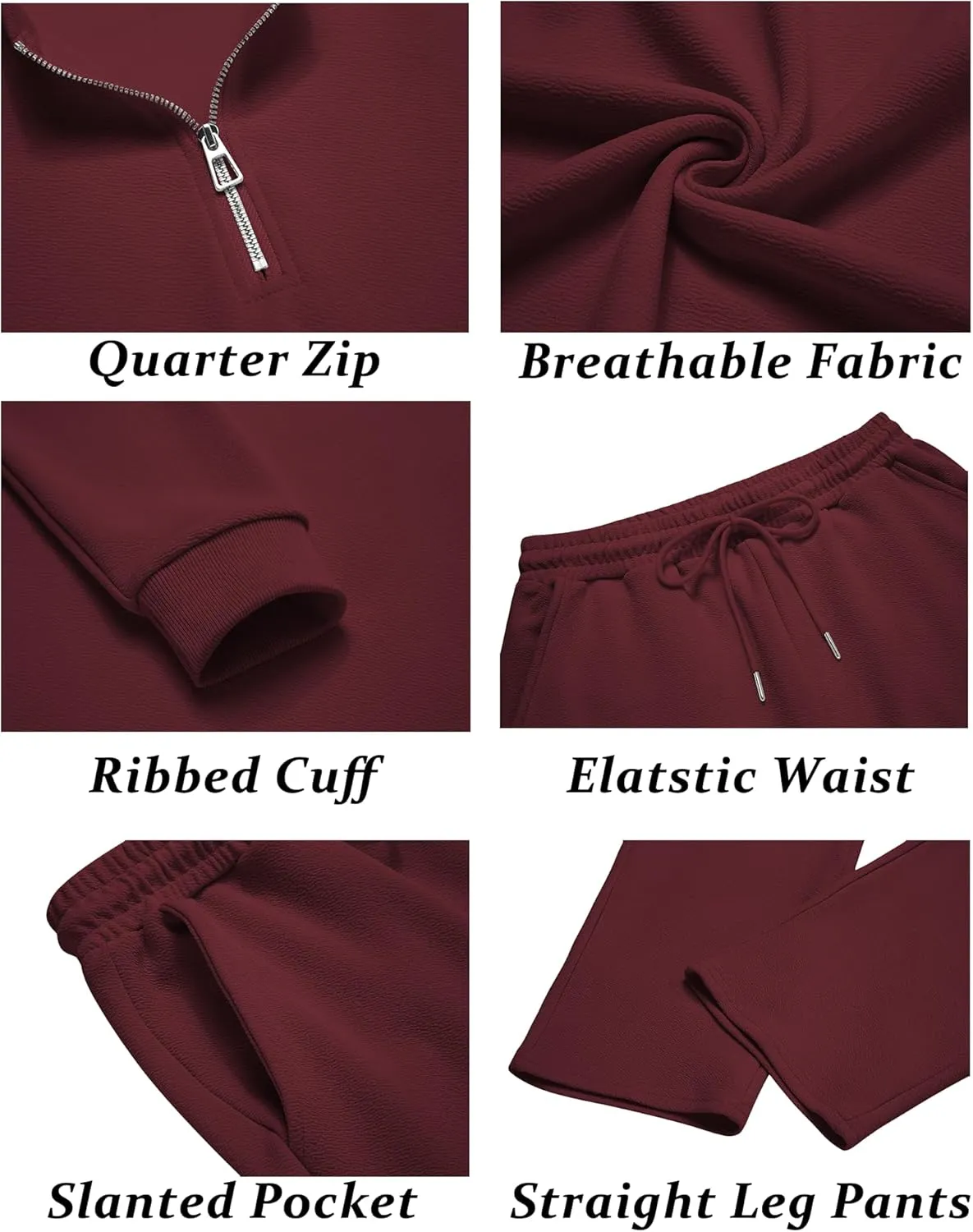 COOFANDY Men's 2 Piece Tracksuit Set Polo Athletic Sweatsuit Quarter Zip Jogging Long Sleeve Casual Sports Outfits