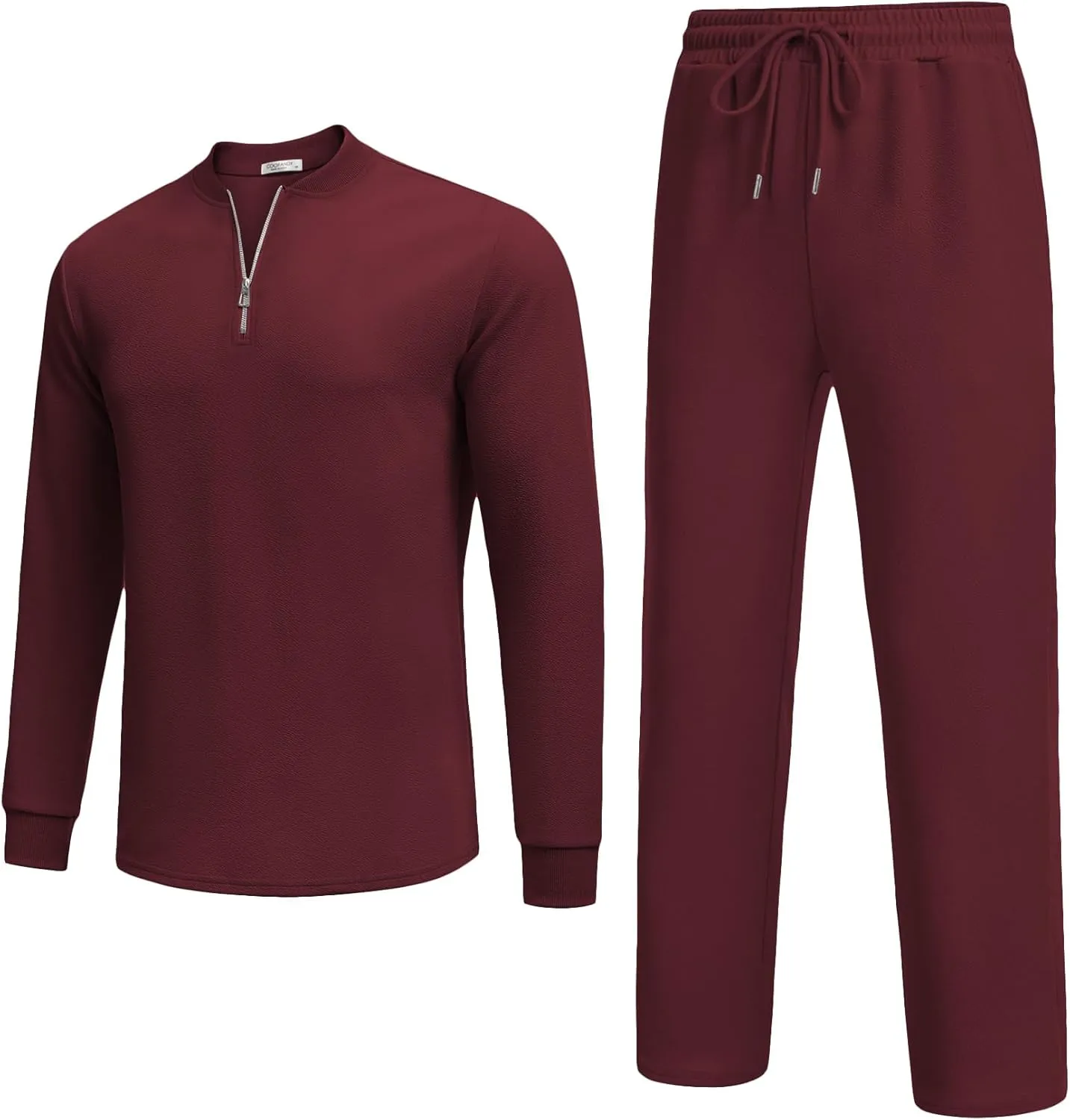 COOFANDY Men's 2 Piece Tracksuit Set Polo Athletic Sweatsuit Quarter Zip Jogging Long Sleeve Casual Sports Outfits