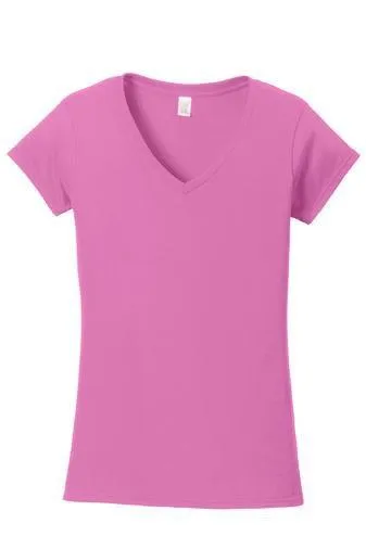 Custom Softstyle Ladies' V-Neck T-Shirt   64V00L