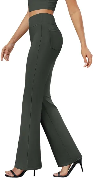 Dress Pants for Women 2025 Fashion High Waisted Yoga Pants Casual Comfy Stretch Office Business Trousers with Pockets
