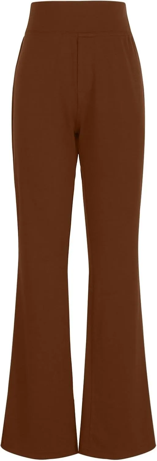 Dress Pants for Women 2025 Fashion High Waisted Yoga Pants Casual Comfy Stretch Office Business Trousers with Pockets