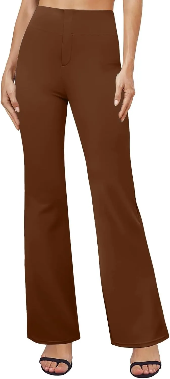 Dress Pants for Women 2025 Fashion High Waisted Yoga Pants Casual Comfy Stretch Office Business Trousers with Pockets