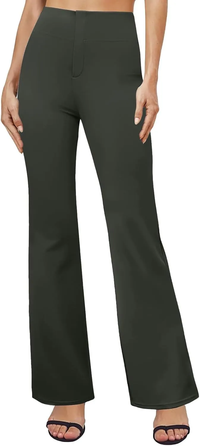 Dress Pants for Women 2025 Fashion High Waisted Yoga Pants Casual Comfy Stretch Office Business Trousers with Pockets