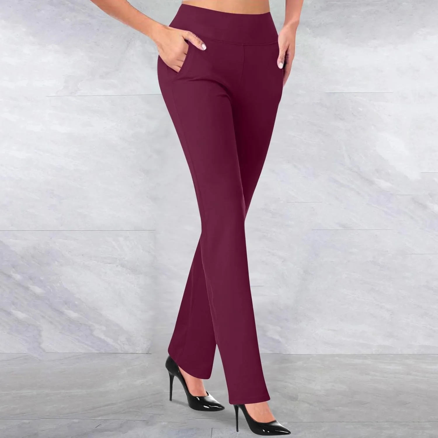 Dress Pants for Women Casual Office Business Pencil Pants 2025 Trendy High Waisted Comfy Stretch Trouser with Pocket