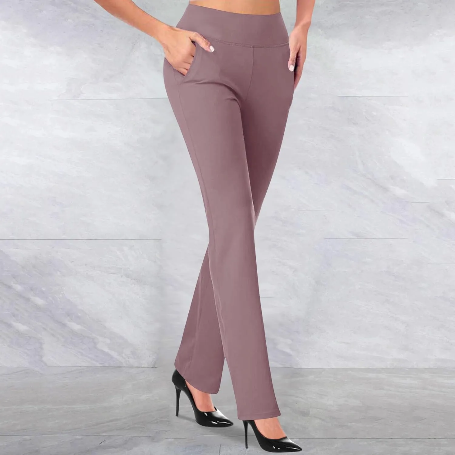 Dress Pants for Women Casual Office Business Pencil Pants 2025 Trendy High Waisted Comfy Stretch Trouser with Pocket