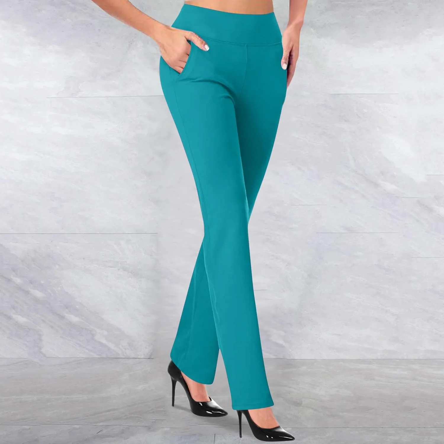 Dress Pants for Women Casual Office Business Pencil Pants 2025 Trendy High Waisted Comfy Stretch Trouser with Pocket
