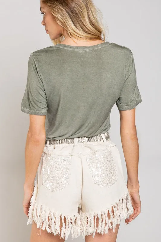 DS Girly Meets Basic Short Sleeve Top