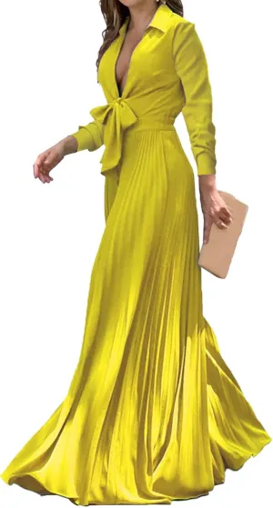 Elegant Jumpsuits for Women Formal Deep V-Neck Jumpsuit High Waisted Long Sleeve Lapel Collar Romper with Pockets