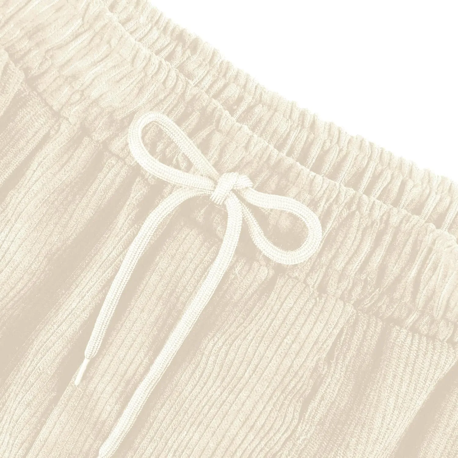 eoeioa Corduroy Pants Women High Waisted Straight Leg Trousers Baggy Comfy Stretch Drawstring Business Work Pants with Pocket