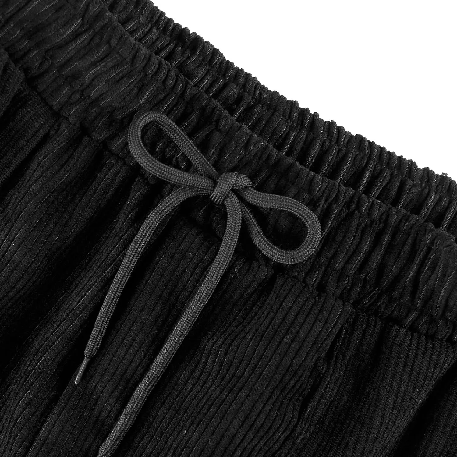 eoeioa Corduroy Pants Women High Waisted Straight Leg Trousers Baggy Comfy Stretch Drawstring Business Work Pants with Pocket