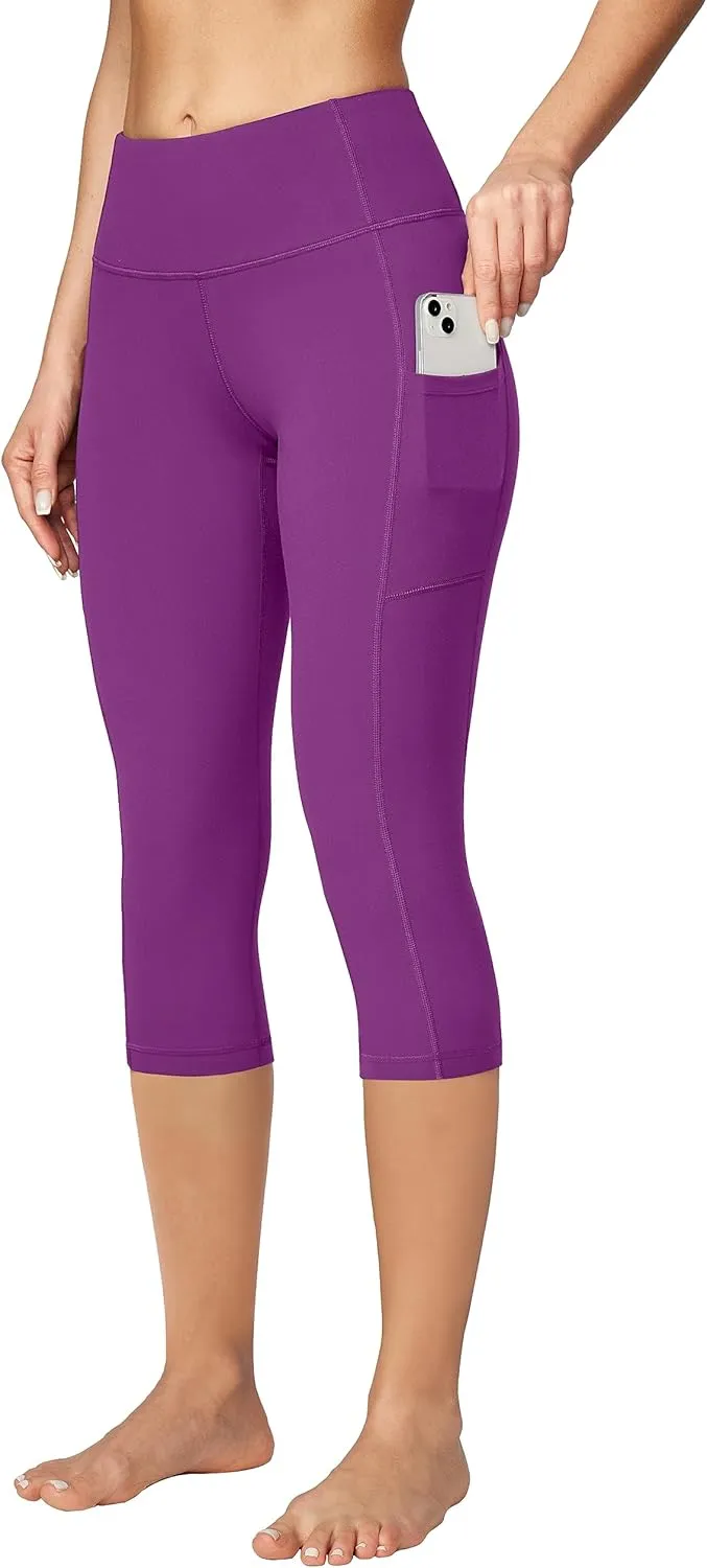 Ewedoos Womens Yoga Pants with Pockets Capri Leggings for Women Tummy Control Workout Leggings Compression Capris Pants