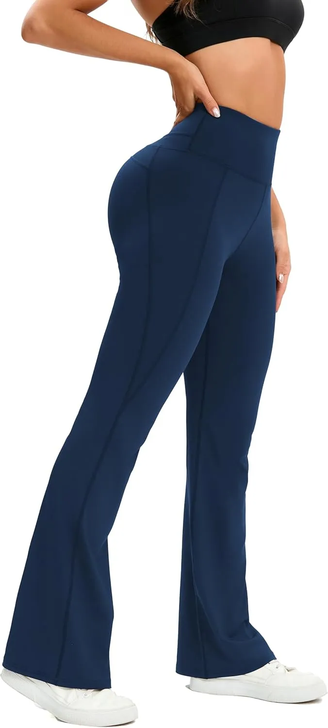 Flare Leggings for Women,High Waisted Women Yoga Pants with Tummy Control,Casual Bell Bottoms Flared Leggings