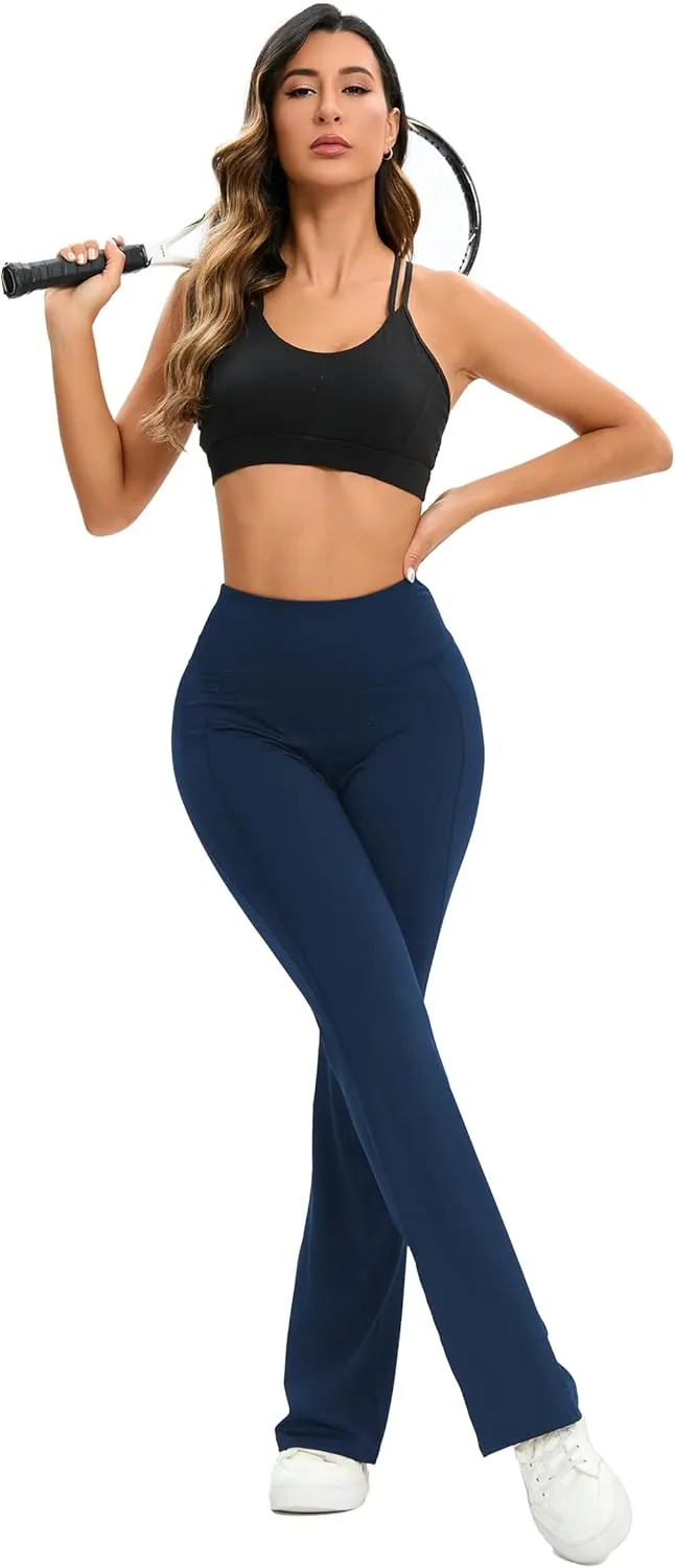 Flare Leggings for Women,High Waisted Women Yoga Pants with Tummy Control,Casual Bell Bottoms Flared Leggings
