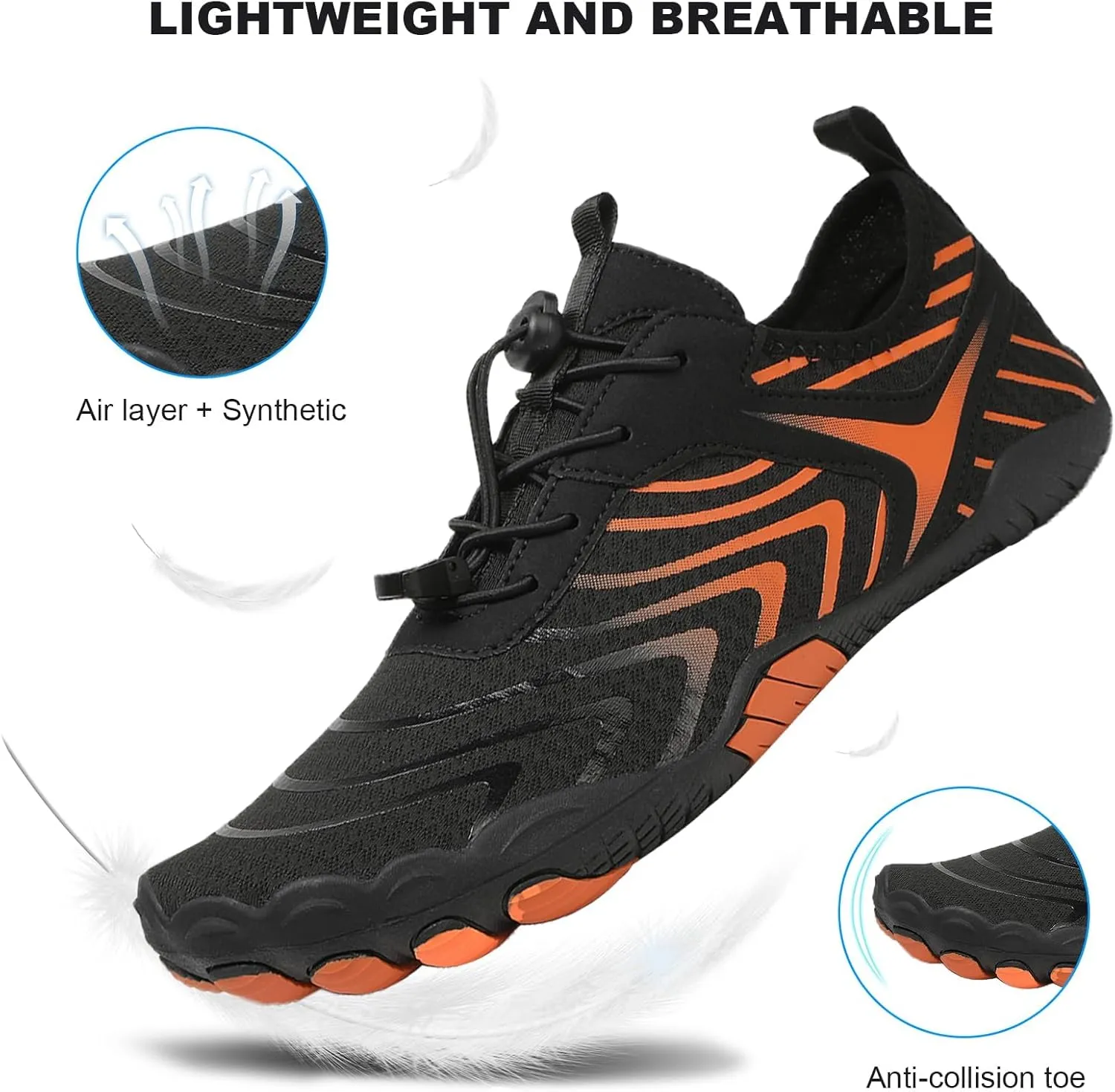 Grounded Footwear Barefoot Shoes Women&Men Neuropathy Hiking Footwear Barefoot Womens Shoes Non-Slip Outdoor Unisex Water Pro Beach Shoe Wide Toe Box Sneakers, Diabetic Shoe, Waterproof, Quick-Dry