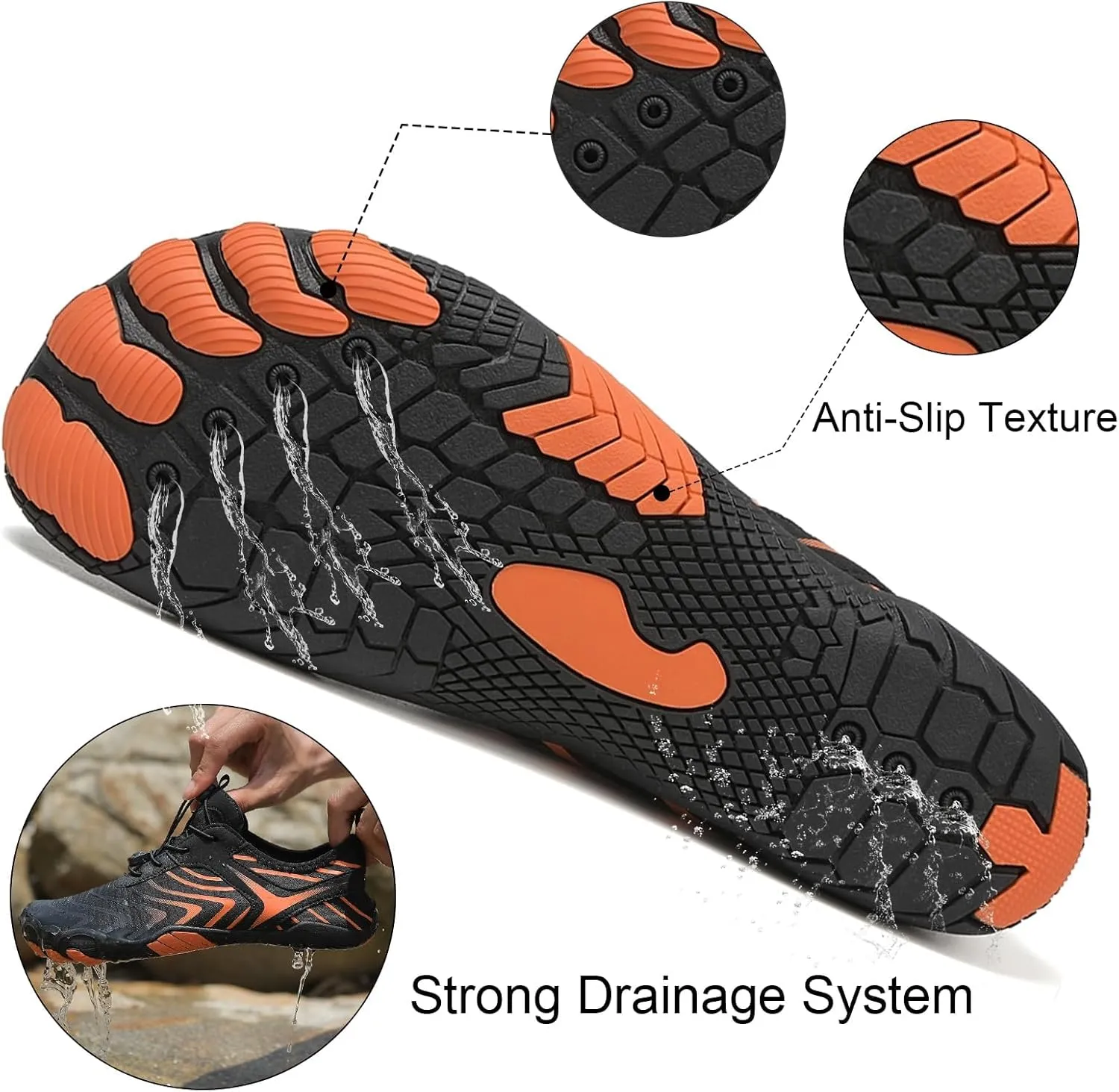 Grounded Footwear Barefoot Shoes Women&Men Neuropathy Hiking Footwear Barefoot Womens Shoes Non-Slip Outdoor Unisex Water Pro Beach Shoe Wide Toe Box Sneakers, Diabetic Shoe, Waterproof, Quick-Dry