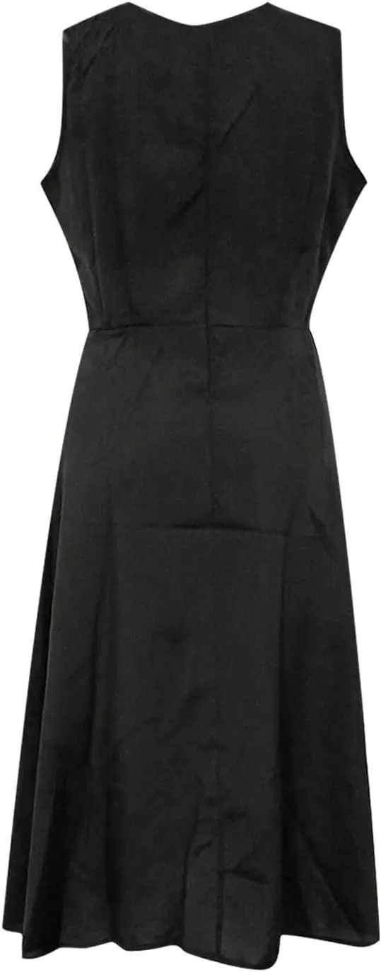 HGps8w Womens Split Front Crepe Overlay Jumpsuit Elegant Sleeveless Flowy Tunic Shirt Dressy 2 Piece Formal Dress Set Rompers