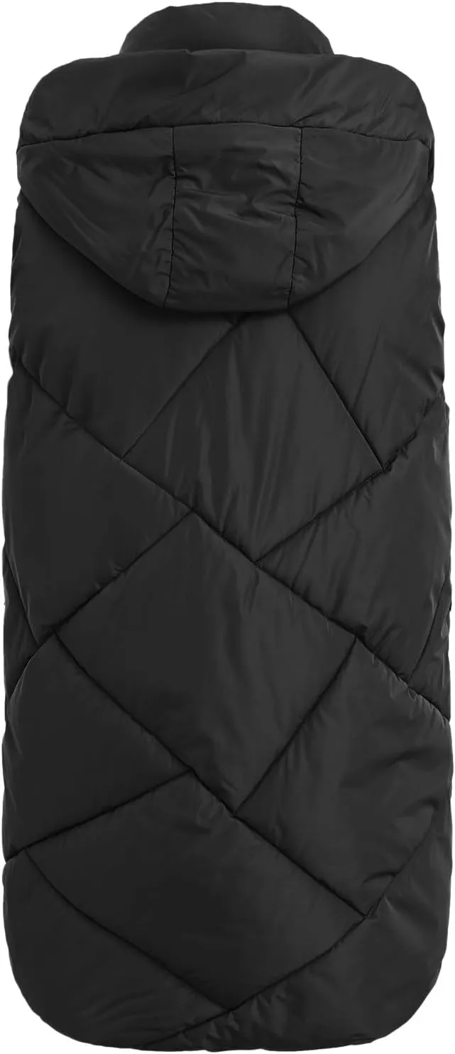 iLH Oversized Down Vests Women'S Outdoor Coats Hooded Long Puffy Vests Winter Coats Sleeveless Insulated Jackets Womens