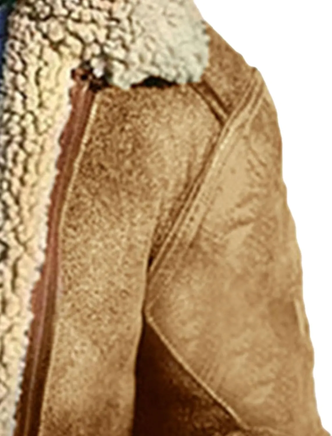 JEShifangjiusu Men'S Zipper Fur Collar Jacket Leather Vintage Trucker Coat Fashion Retro Varsity Jackets Bomber Coat Pocket