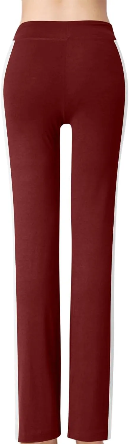 JOAU Wide Leg Yoga Pants for Women Drawstring High Waisted Side Stripe Sweatpants Comfy Stretch Lounge Athletic Trousers