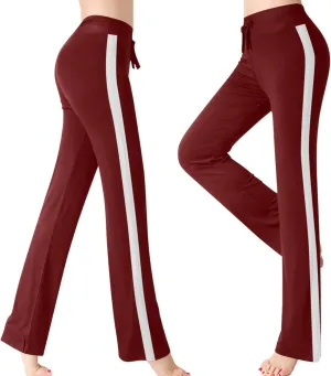 JOAU Wide Leg Yoga Pants for Women Drawstring High Waisted Side Stripe Sweatpants Comfy Stretch Lounge Athletic Trousers