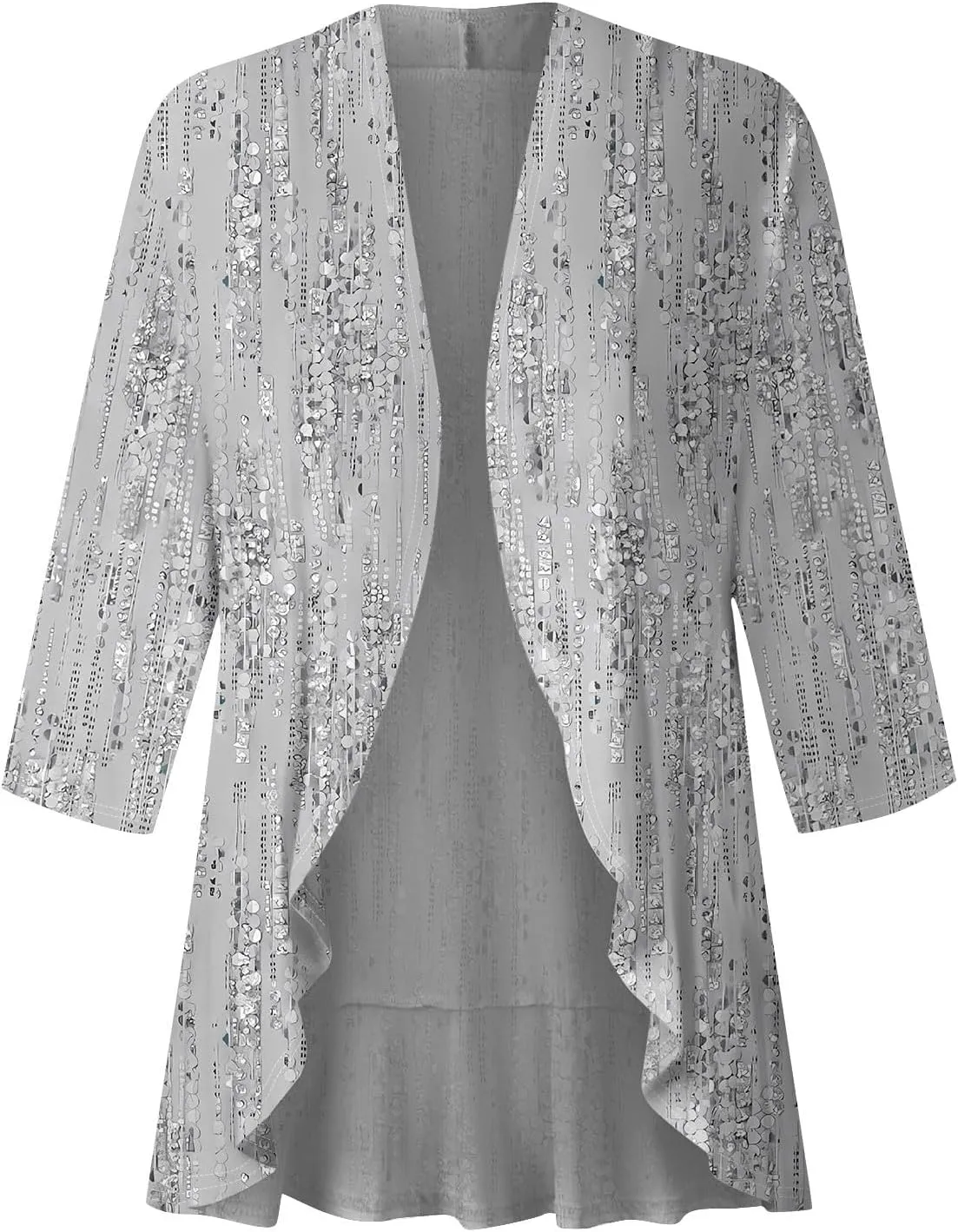 Kimonos for Women Breathable Open Front Tops Lightweight Cardigan Lrregular Hemline Cover Up Loose Fit Casual Coat