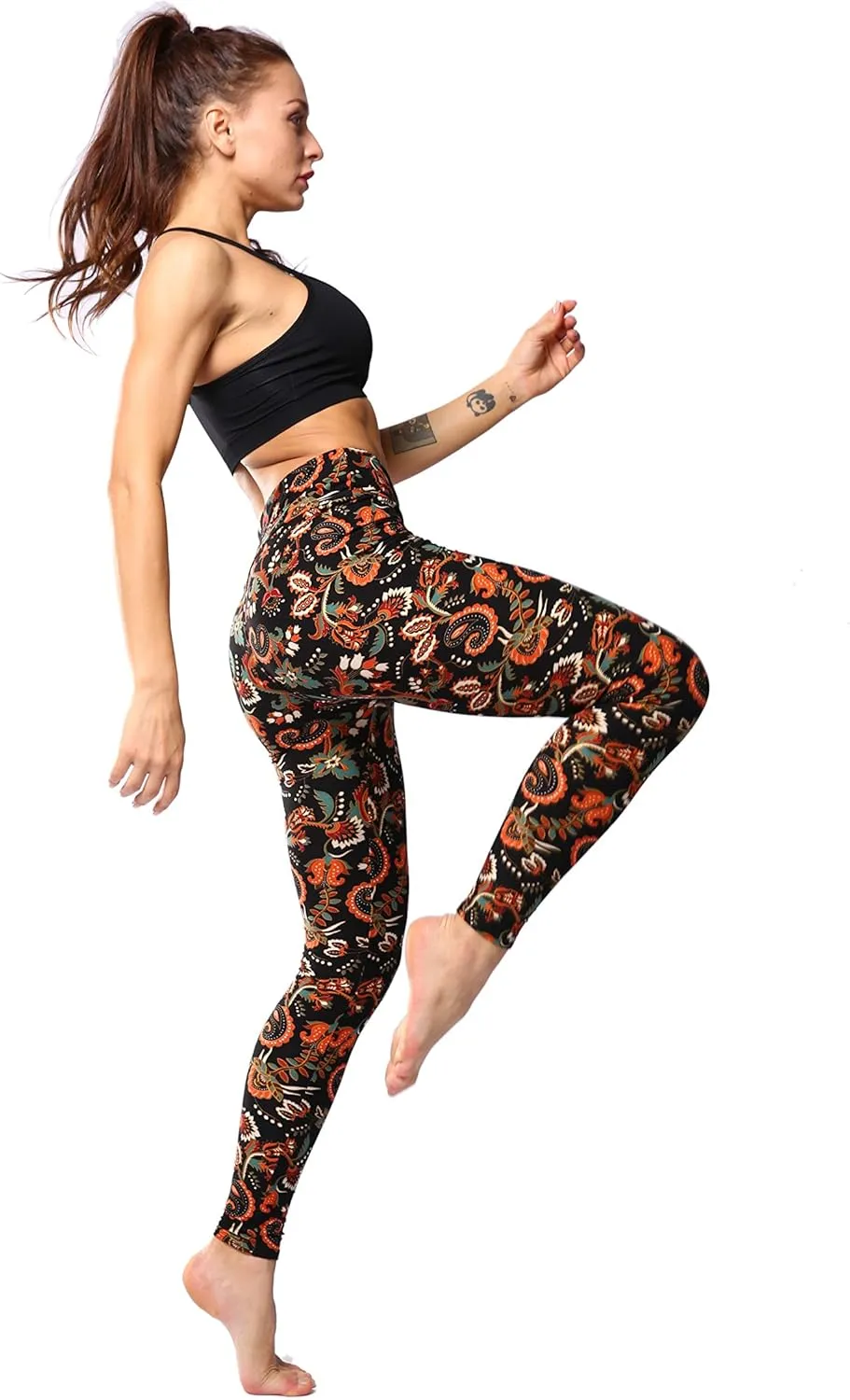 Leggings for Women Printed High Waist Ultra Soft Yoga Pants Comfy Workout Fashion Leggings -REG/Plus-150 Colors