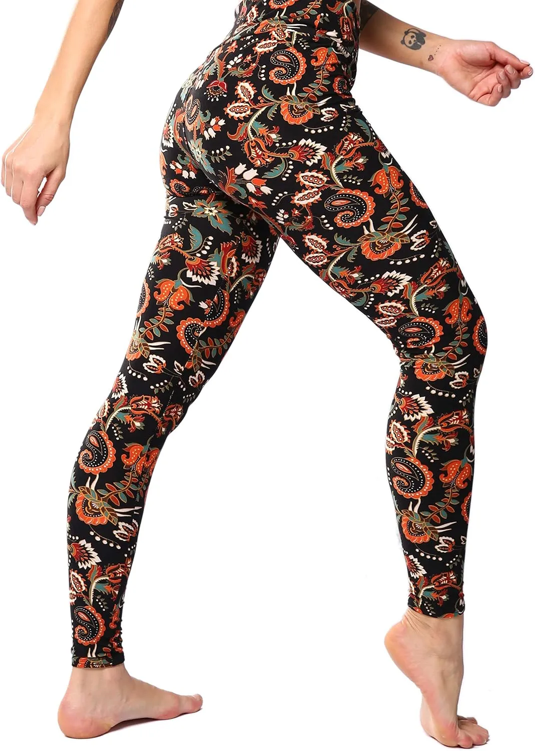 Leggings for Women Printed High Waist Ultra Soft Yoga Pants Comfy Workout Fashion Leggings -REG/Plus-150 Colors