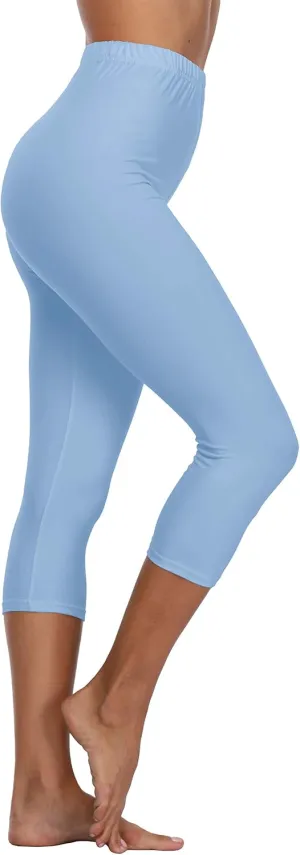 LIGHTBACK Women's Capri Leggings High Waisted Cropped Yoga Pants Workout Capri Stretchy Gym Tights