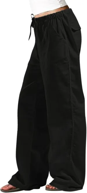 Linen Pants for Women 2025 Plus Size High Waist Wide Leg Palazzo Pants Casual Loose Boho Beach Trousers with Pockets