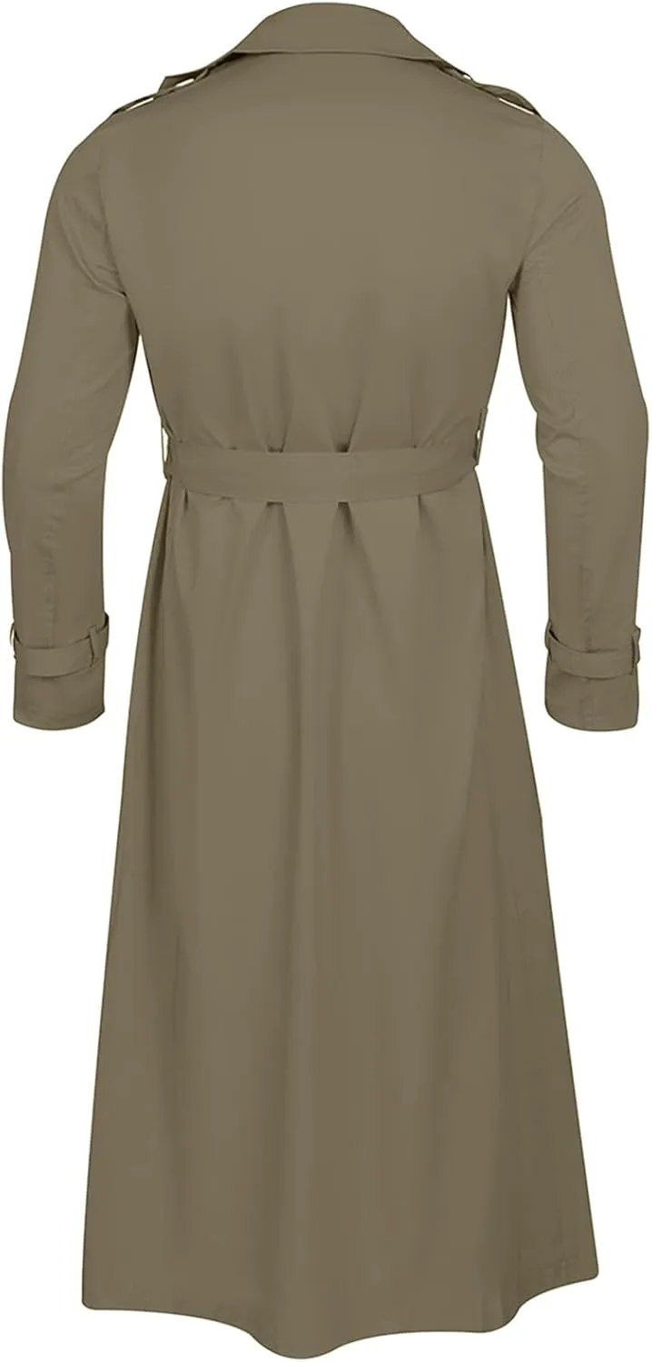 Man's Double Breasted Trench Coat Oversized Lightweight Casual Simple Windbreaker Classic Lapel Long Jacket Overcoat