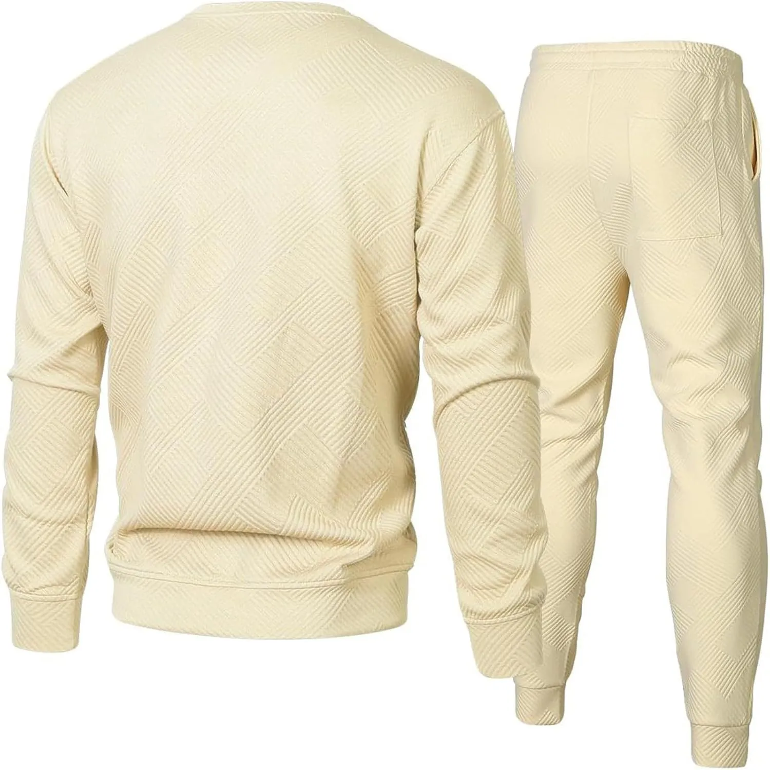 Men's 2 Piece Sweatsuits Outfits Casual Crewneck Sweatshirt Joggers Sweatpants Long Sleeve Tracksuit Sets