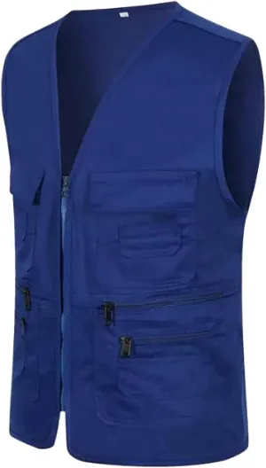 Men's Fishing Vest with Pockets Utility Detachable Summer Vests for Safari Travel Outdoor Work Photo Cargo Fly