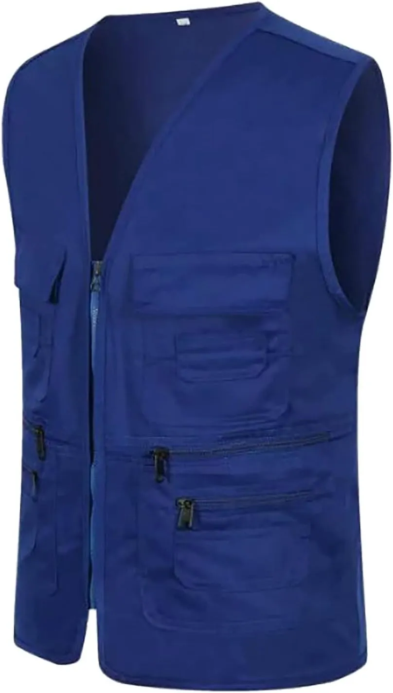 Men's Fishing Vest with Pockets Utility Detachable Summer Vests for Safari Travel Outdoor Work Photo Cargo Fly