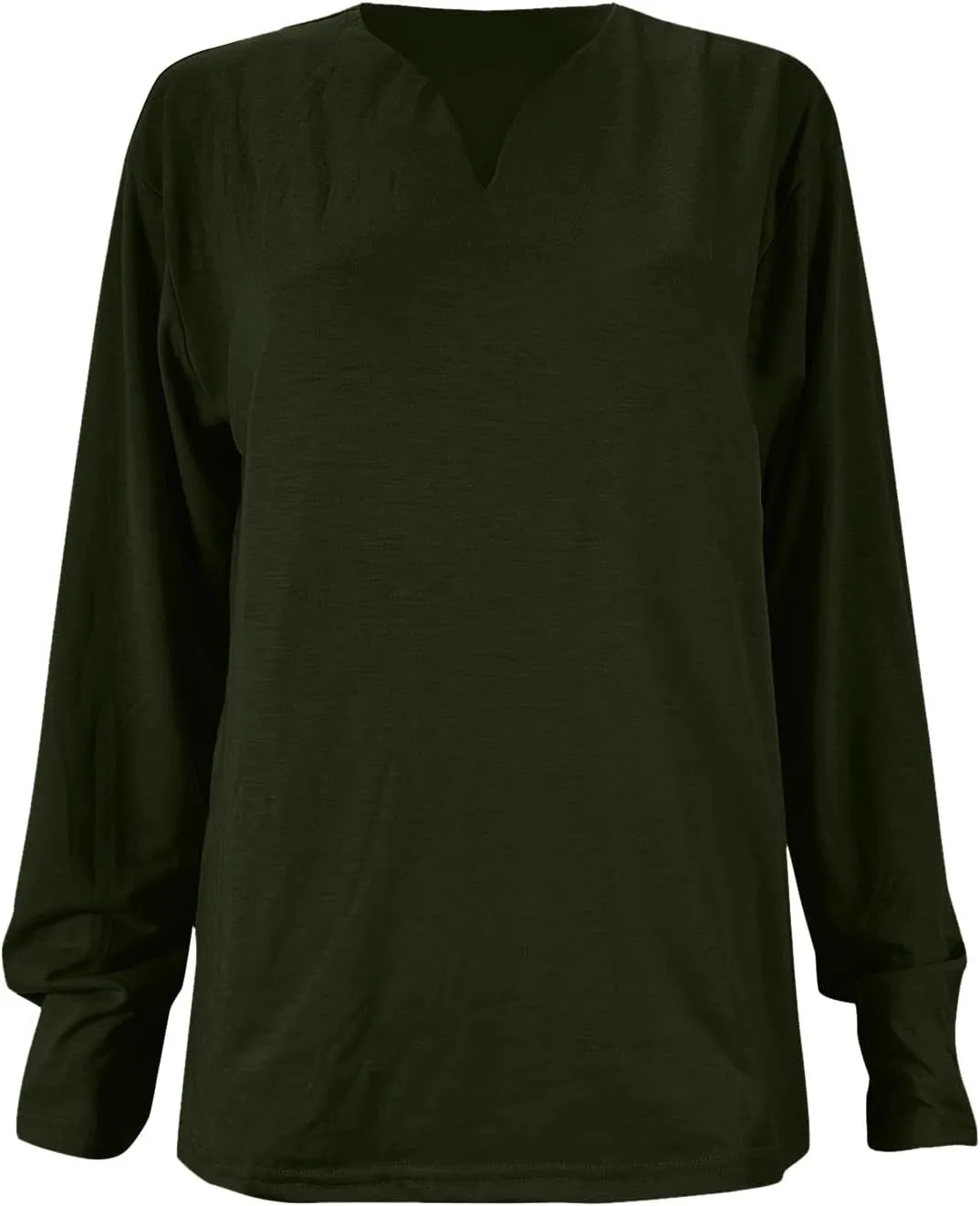 Mens Long Sleeve T Shirts Fashion Work V Neck Golf Pullover Tops Solid Color Loose Wedding Formal Business Basic Tees