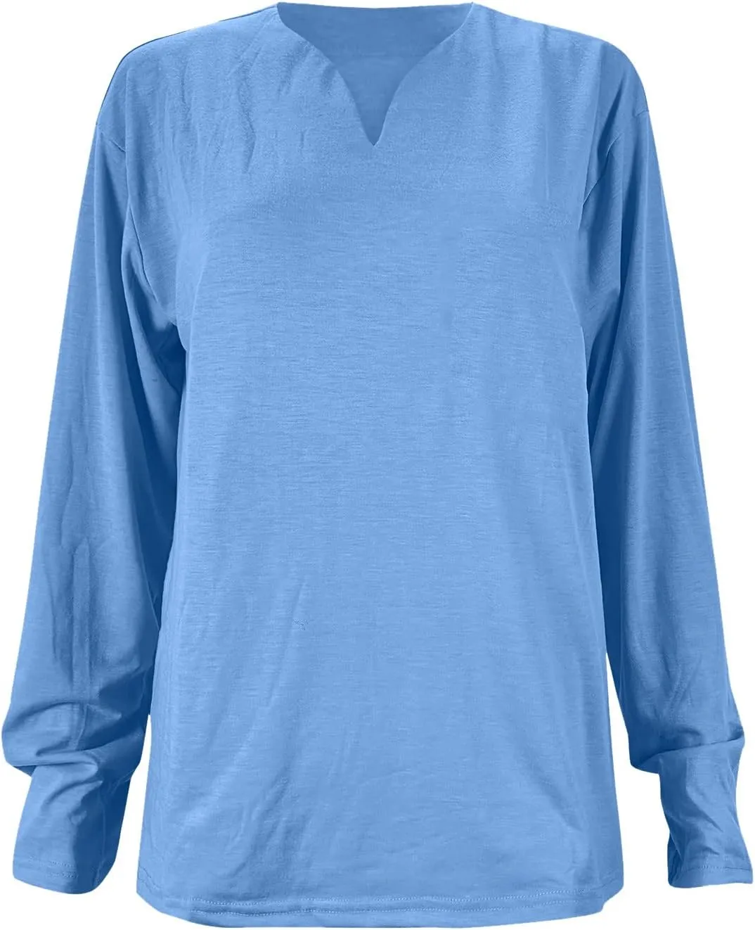 Mens Long Sleeve T Shirts Fashion Work V Neck Golf Pullover Tops Solid Color Loose Wedding Formal Business Basic Tees
