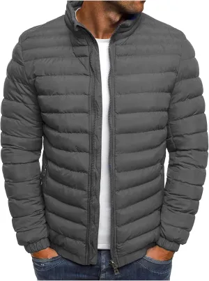 Men's Puffer Jackets Lightweight Windbreaker Warm Jackets Down Quilted Jackets Winter Coats for Men